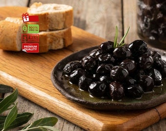 Gemlik Black Olives - Handpicked Perfection, Naturally Cured for Deep Mediterranean Flavor, Artisanal Quality