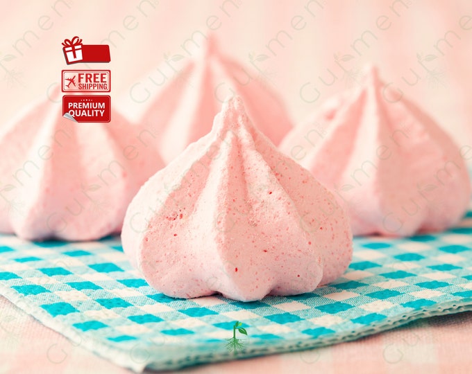 Homemade Strawberry Meringue Cookies: Perfect for Any Occasion,  90 gr.+