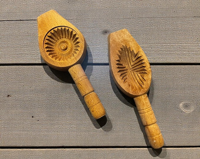 Wooden Kömbe Mold Set – Dual Pattern Cookie Molds