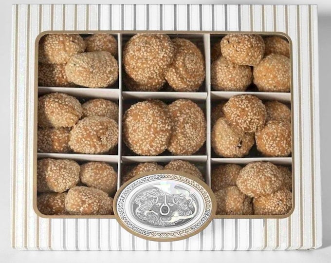 Mixed Turkish Kömbe Cookies, Walnut, Date & Plain Sesame Cookies, Traditional Hatay Pastry