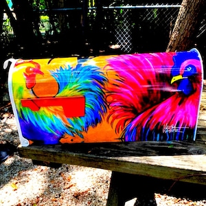 Colorful Chickens Mailbox