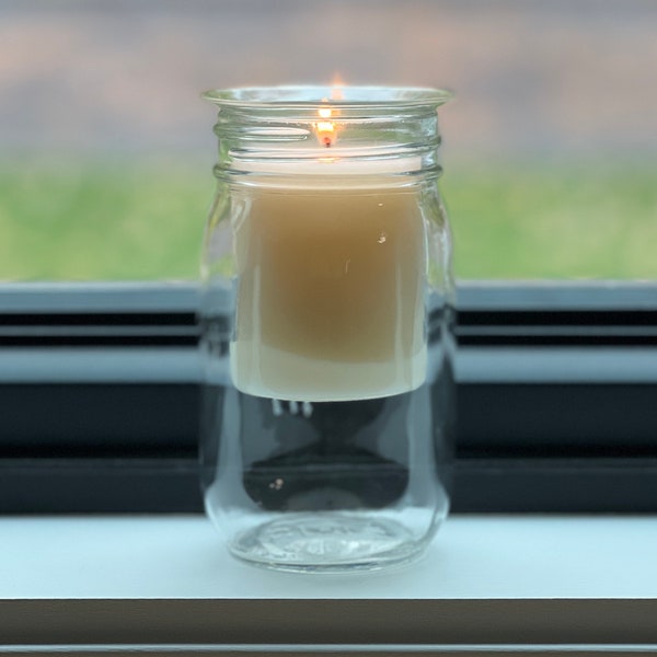 Empty Glass INSERT Mason Jar Candle Insert Wide Mouth Jar