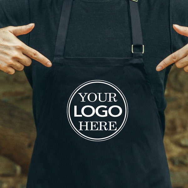 Custom Logo Apron Etsy
