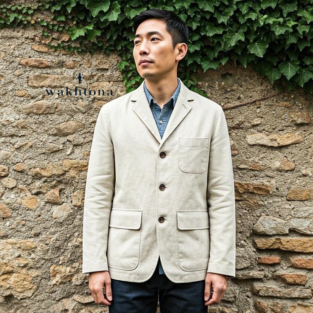 ジャケット・アウター 80s 90s EURO linen tailored jacket beige BeigeBrown-W241.018.jpg?v=