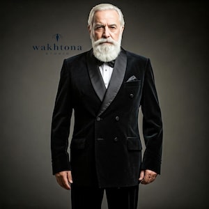 Blazer de esmoquin de terciopelo con solapa chal para hombre - Especial de Navidad estilo años 20