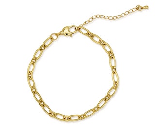 Gold Filled Oval Link Chain Bracelet: Dainty Waterproof Jewelry
