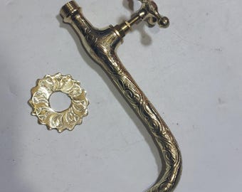 Handmade Brass Faucet: Vintage Gold Bathroom Sink Tap