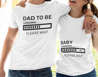 Cute Couple Maternity T-Shirts, Dad To Be Shirt, Mom to Be tshirt, Pregnancy Announcement T-Shirt, Baby Pregnancy Reveal Birth Announcement