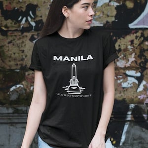 Manila T-Shirt Philippines Pinoy Manila Shirt, Manila Gift, Manila Symbol, Philippines Travel, Filipino Art, Manila Tee