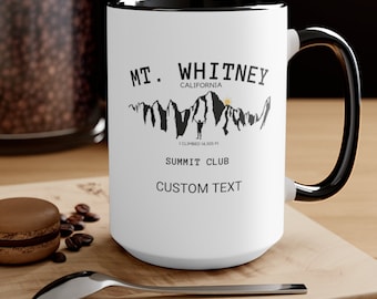 Personalized Mount Whitney Mug, Hiking Mug, Hiker Gift, Camping Gift, Gift for Hiker Summit, Mountain Mug