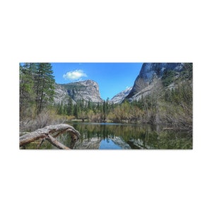 Large Classic Canvas Print, Trees Forest Water Yosemite National Park California, Wall Decor Art Living room
