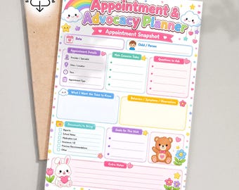 Autism Appointment Planner 3 Pages, Advocacy Organizer, Caregiver Notes, Printable PDF