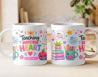 Lehrer Wertschätzung Mug Wrap PNG, personalisierte Namensvorlage (digitaler Download)