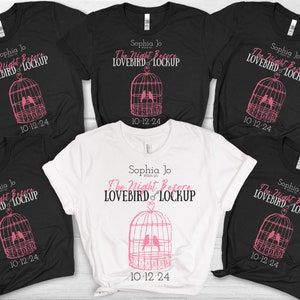 Lovebird Lockup, Personalized Bachelorette Party Shirts, Group Shirts, Hen Party shirts, Matching bachelorette party shirts, Party shirts