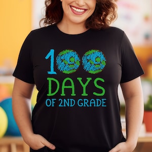 100 days of 2nd grade, earth teacher shirt, 100 days of school shirt teacher, teacher shirt, 100 days teacher shirt, 100 school days tshirt