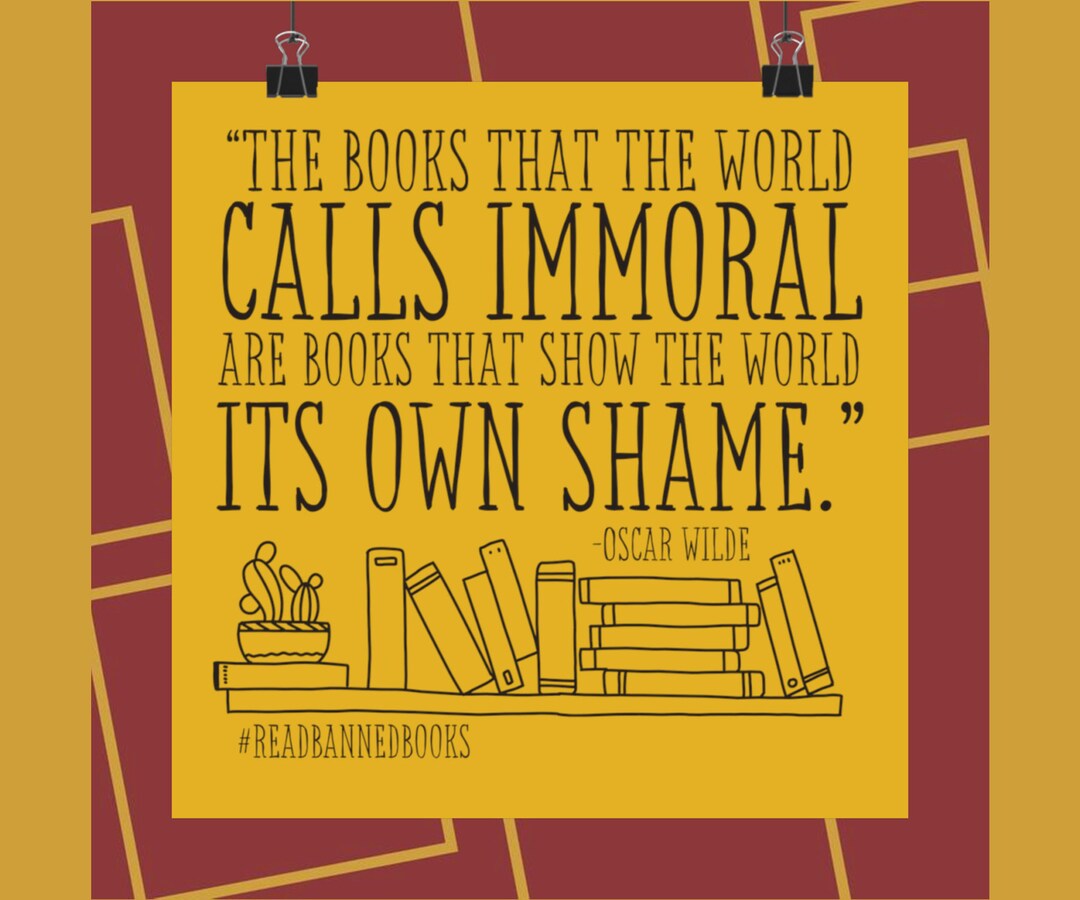 Banned Books Oscar Wilde Quote Poster, Read Banned Books, I'm With the ...