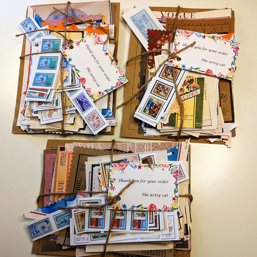 Personalized Vintage Assorted Material for Scrapbooking and Junk ...