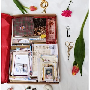 Materiale assortito personalizzato Vintage per scrapbooking e junk journal, oltre 240 pezzi. Ephemera, ritagli di libri e riviste.