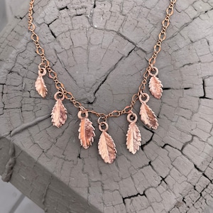 Miniature Elm Leaf Necklace | Copper Electroformed Jewelry | Handmade From Real Leaves | Nature Lover Jewelry | Exquisite Gift