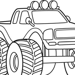 Monster Truck Digital Coloring Color Page Digital Download - Etsy