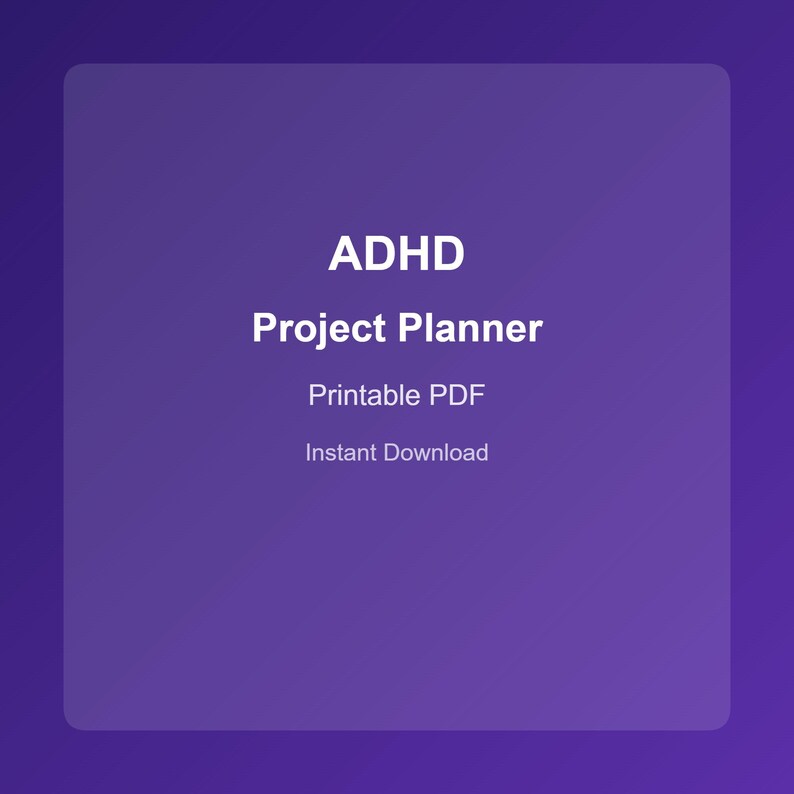ADHD Project Planner Printable PDF – Weekly Tracker (instant Download ...