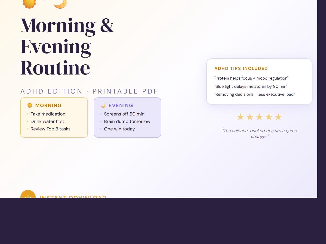 Morning & Evening Routine Printable | ADHD Daily Routine Chart | Kids ...
