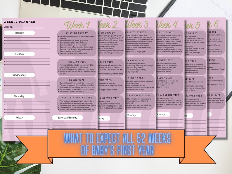 Weekly Planner for New Moms Printables for Parents Baby Daily Log