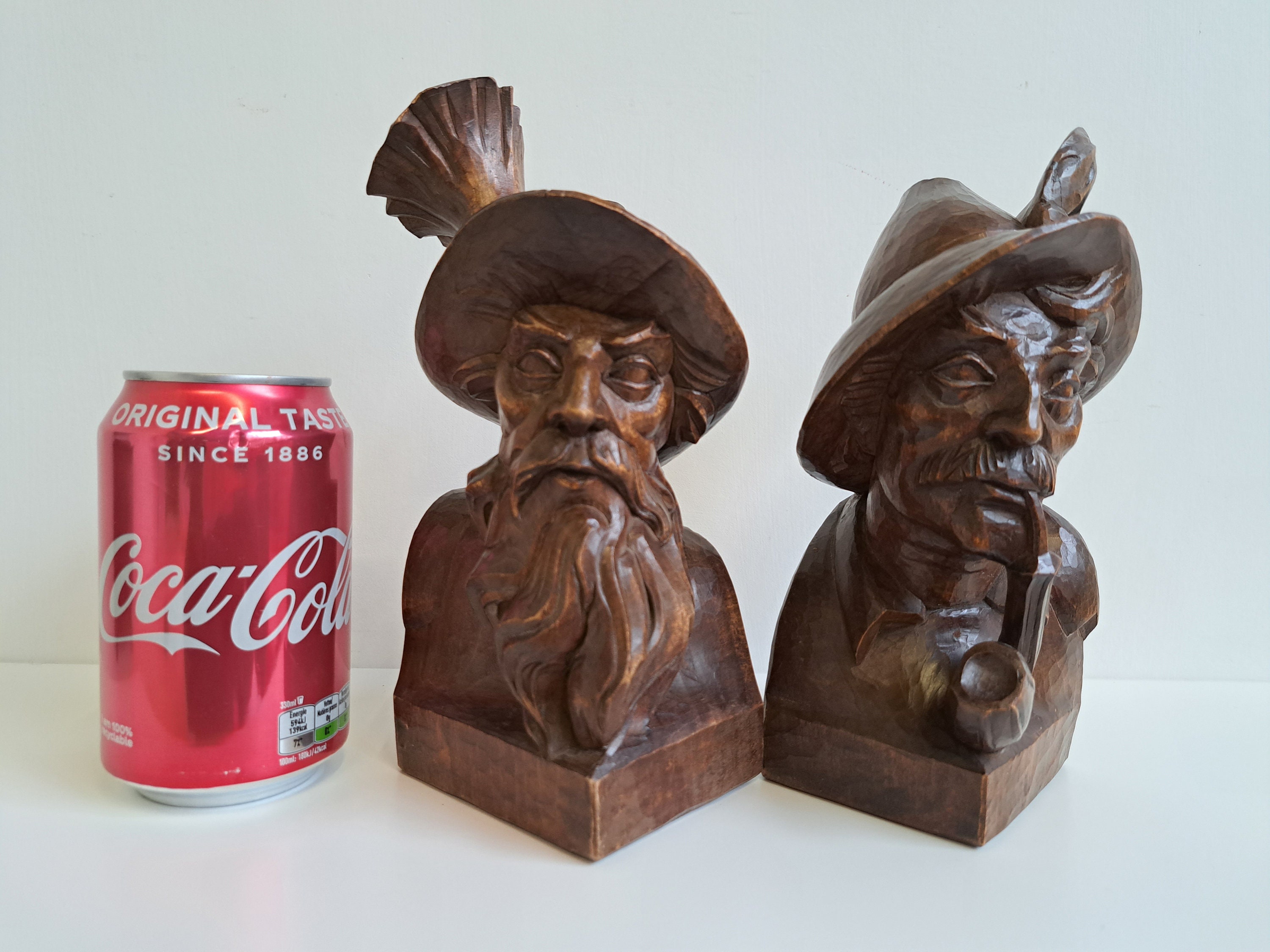 Vintage Bookends Set Wood Carving Oberammergau Hans & Adolf Etsy