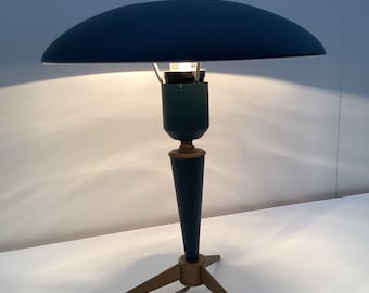 Lampe de table Tripod Bijou du milieu du siècle par Louis Kalff pour Philips 1950s Space Age Desk UFO Lamp Dutch Design vintage Retro Lightning 60s Design