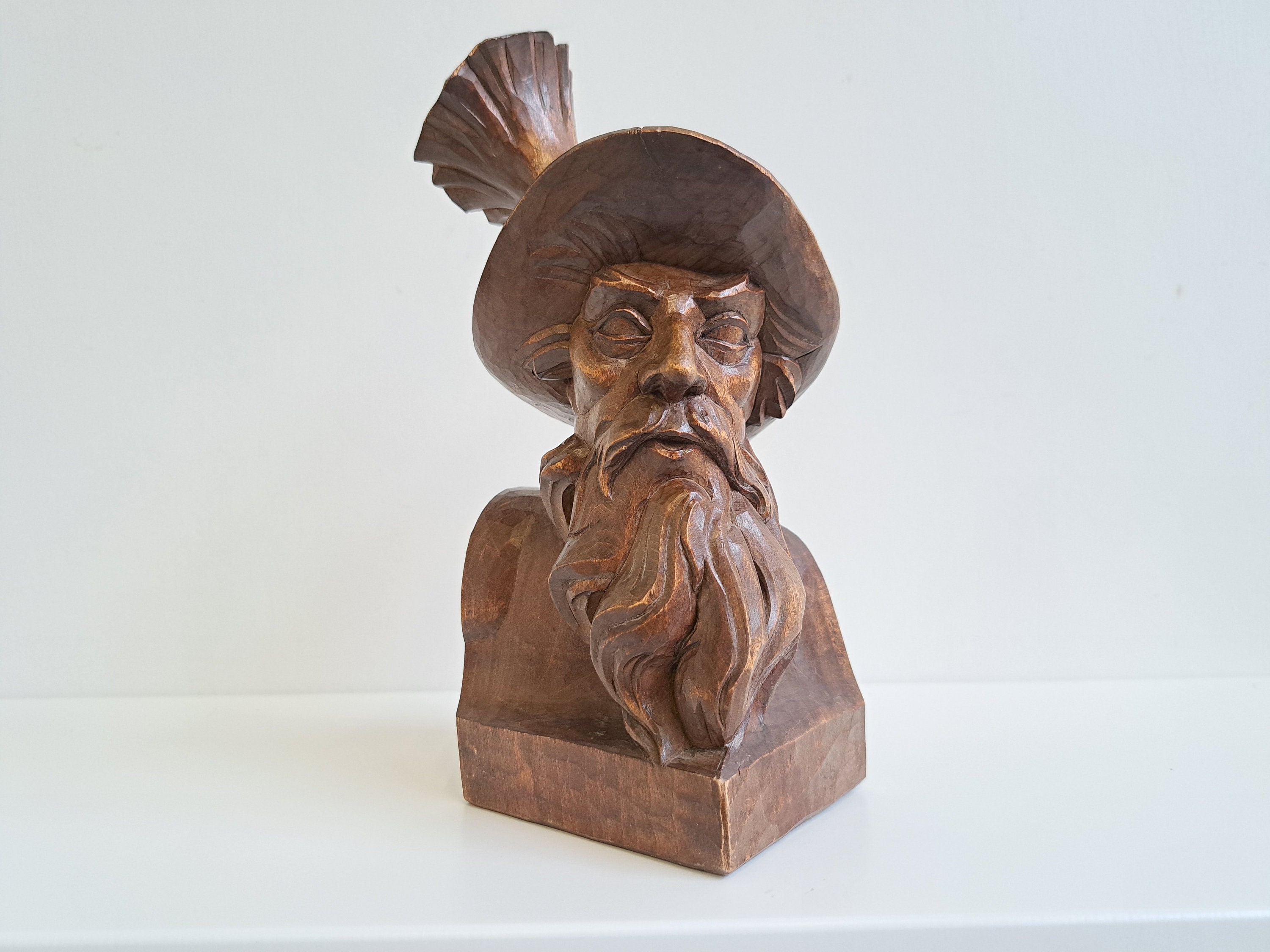 Vintage Bookends Set Wood Carving Oberammergau Hans & Adolf Etsy