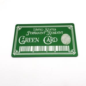 Grüne Karte. Langlebige Visitenkarte aus Metall. Neuheit. Gag Geschenke. Lustiges Geschenk.