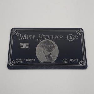 Carte Privilège Blanche. Carte de visite en métal durable. Nouveauté. Cadeaux de bâillonnement. Cadeau drôle.