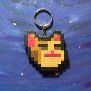 Pop Cat Perler Bead Keychain