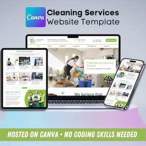 Cleaning Business Website Template: Editable Canva Design