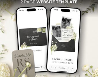 Floral Save the Date Website | Animated Envelope Reveal | Digital Wedding Invitation | Embedded RSVP & Address Form