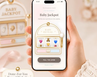 Interactive Gender Reveal Website: Custom Slot Machine Invitation with RSVP Done For You