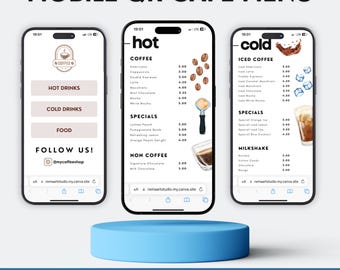 Customizable Mobile QR Code Cafe Menu Website (Canva Template)