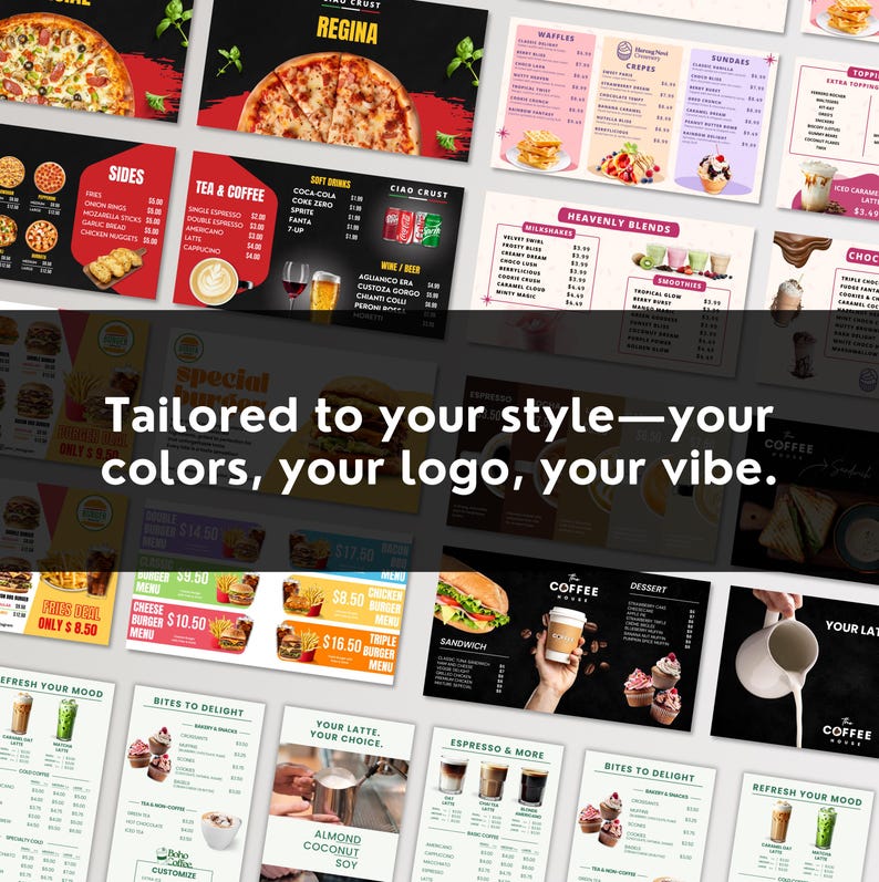 Custom TV Menu Board Design, Animated Digital Signage Screen for ...