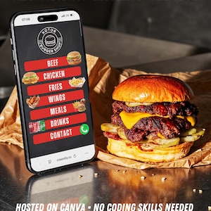 QR-Code Restaurant-Speisekarte Website-Vorlage: Mobil-freundliches Canva Design