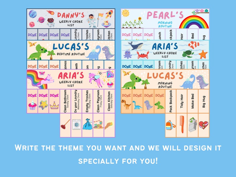 Personalized Interactive Routine Chart Customizable Kids - Etsy