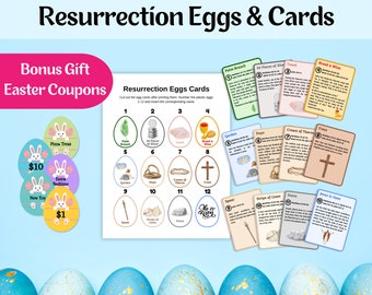 Resurrection Eggs | Easter Story Egg | Easter Bible Games | Easter Story Cards Easter | Printable Game For Kids | Kid Activity