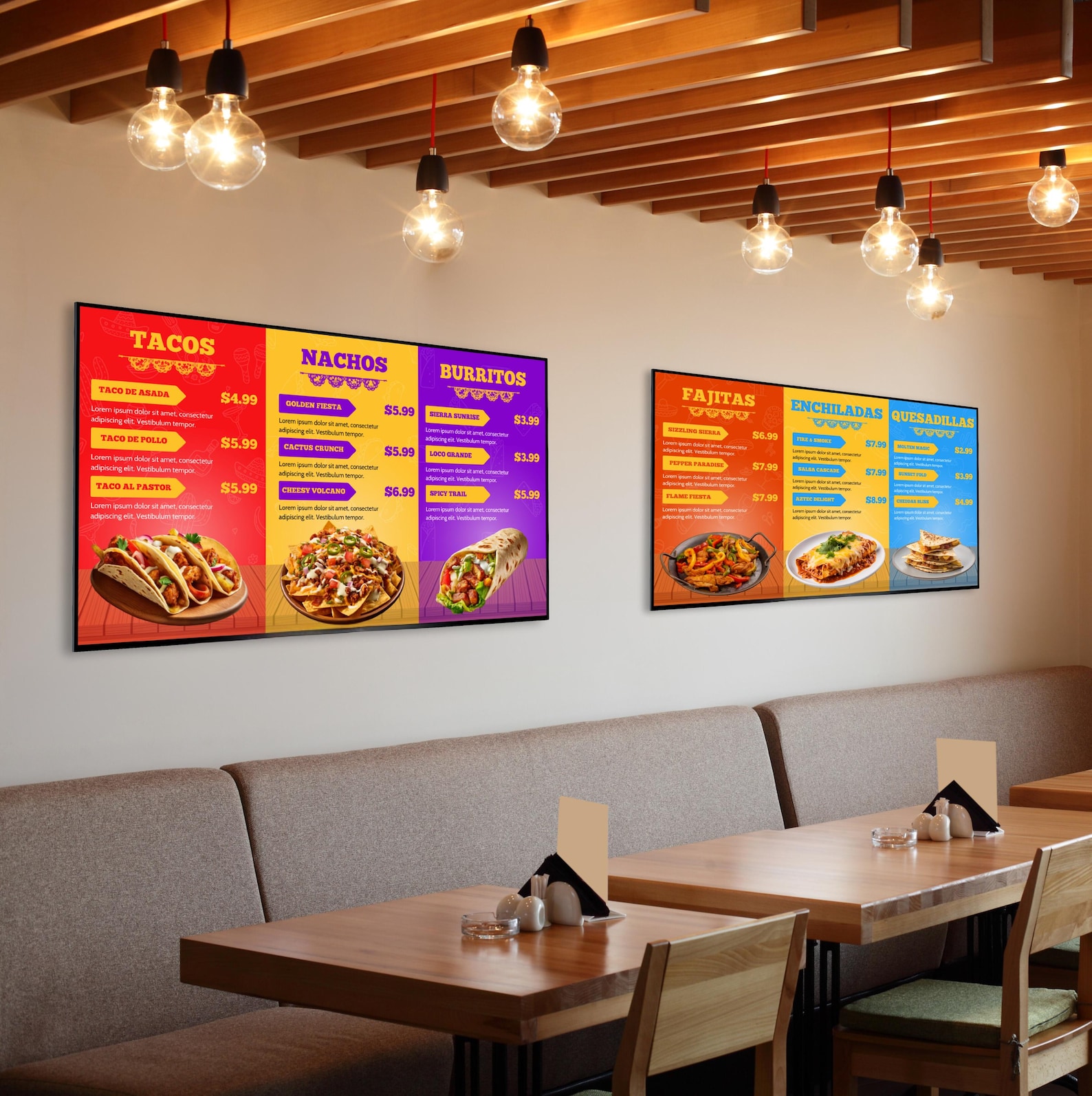 Mexican Restaurant Menu Board Template: Animated TV Screen (digital ...