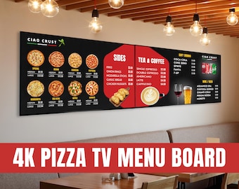 Animated Pizza Shop TV Menu Board | Italian Restaurant Signage (Digital Download)