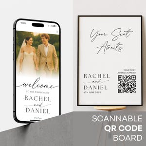 Digital Wedding Seating Chart Website: QR Code Welcome Sign (Canva Template)