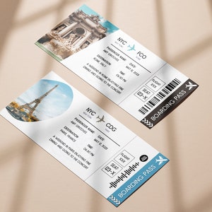 Editable Boarding Pass Template: Surprise Trip Gift (Digital Download)