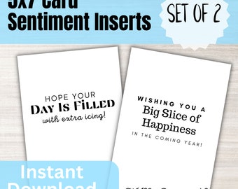 Birthday Card Sentiment Inserts: 5x7 Printable Messages (Digital Download)