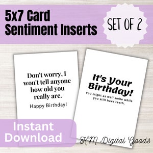 Tarjeta de cumpleaños imprimible Insertar tarjeta de cumpleaños digital Plantilla de tarjeta de felicitación Tarjeta de descarga instantánea Tarjetas de mensaje de cumpleaños de sentimiento