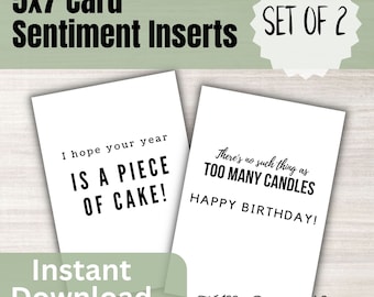 Birthday Card Sentiment Inserts: 5x7 Printable Messages (Digital Download)