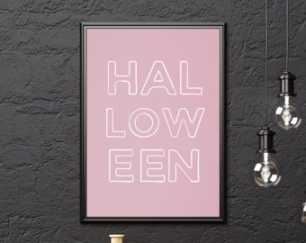 Halloween Printable Art | Digital Download Art | Pink Halloween Wall Art | Teen Wall Art | Fall And Autumn Wall Art | Halloween Home Decor