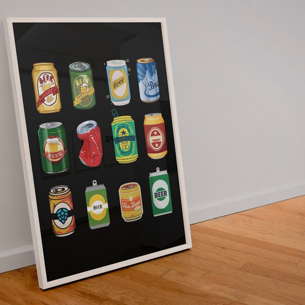 Beer Collection Digital Download Art | Printable Wall Art | Gift for Dad | Man Cave Wall Decor | Funny gift for Beer Lover | Beer Home Decor